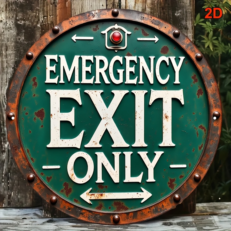 2D Industrial Retro Metal Emer - Emergency Exit Sign recensie en prijs