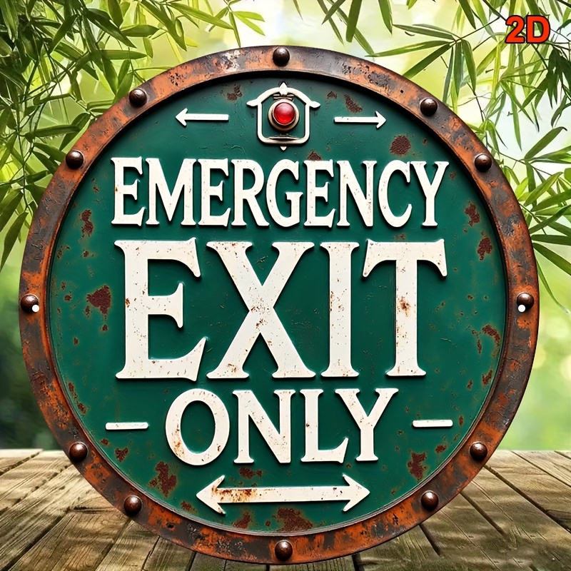 2D Industrial Retro Metal Emer - Emergency Exit Sign recensie en prijs
