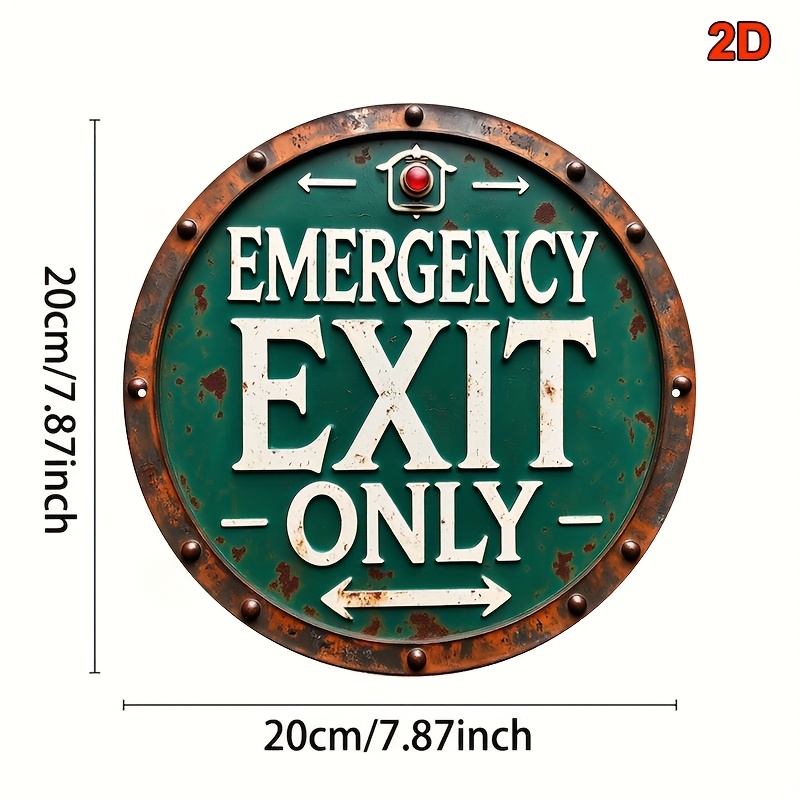 2D Industrial Retro Metal Emer - Emergency Exit Sign recensie en prijs