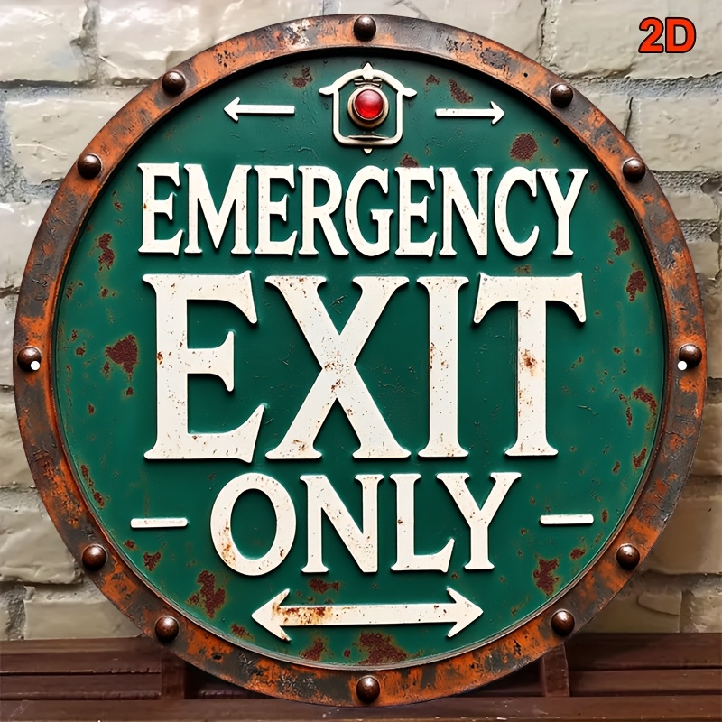 2D Industrial Retro Metal Emer - Emergency Exit Sign recensie en prijs