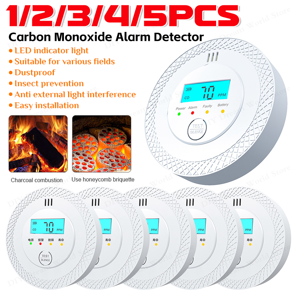 1-5PCS Carbon Monoxide Alarm D - Smoke Detector Interconnected recensie en prijs