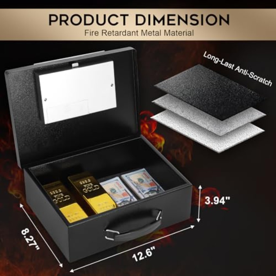 Portable Metal Safe Box with D - Fire Safe Document recensie en prijs