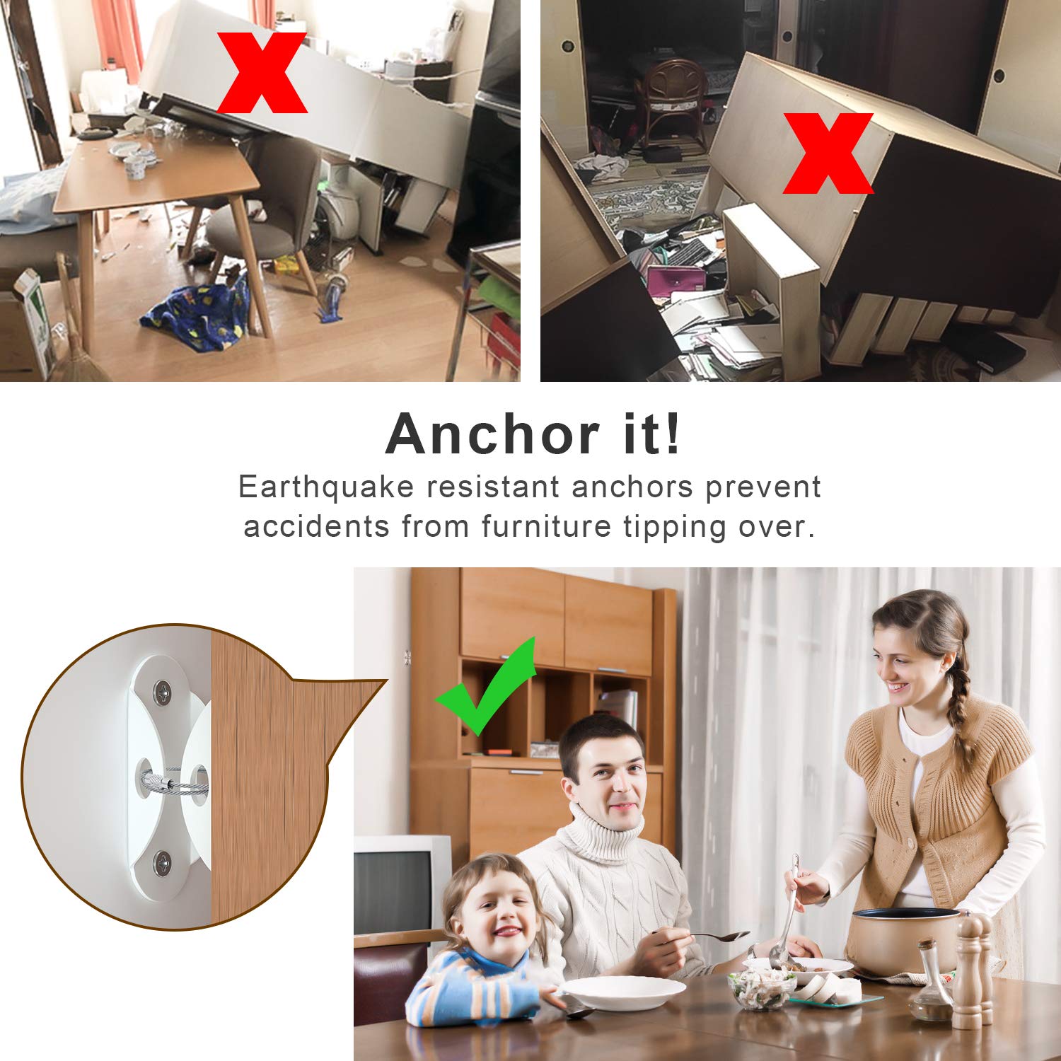Furniture Anchors (10 Pack), F - Earthquake Anchor Strap recensie en prijs
