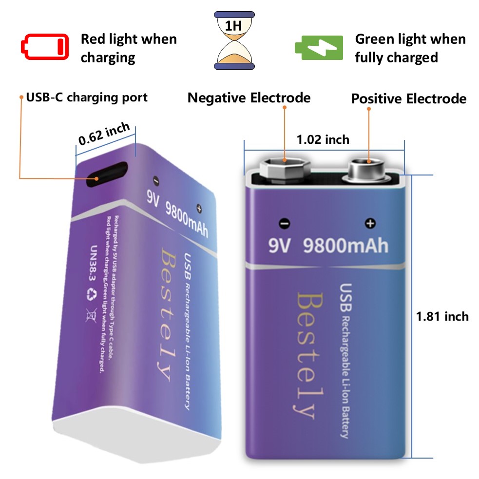 Rechargeable 9V Battery, 9800m - Smoke Detector Interconnected recensie en prijs