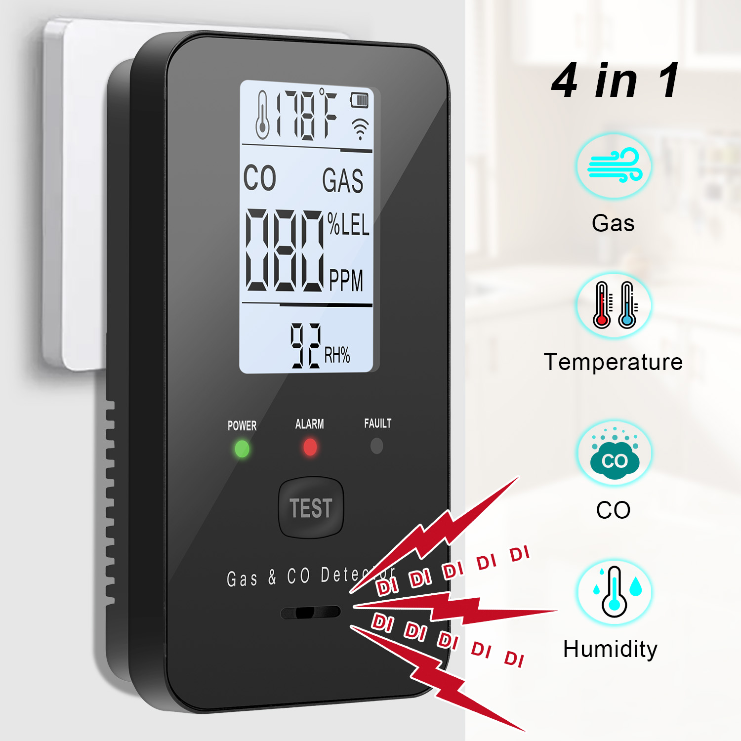 Natural Gas & Carbon Monoxide  - Co Detector Plug recensie en prijs
