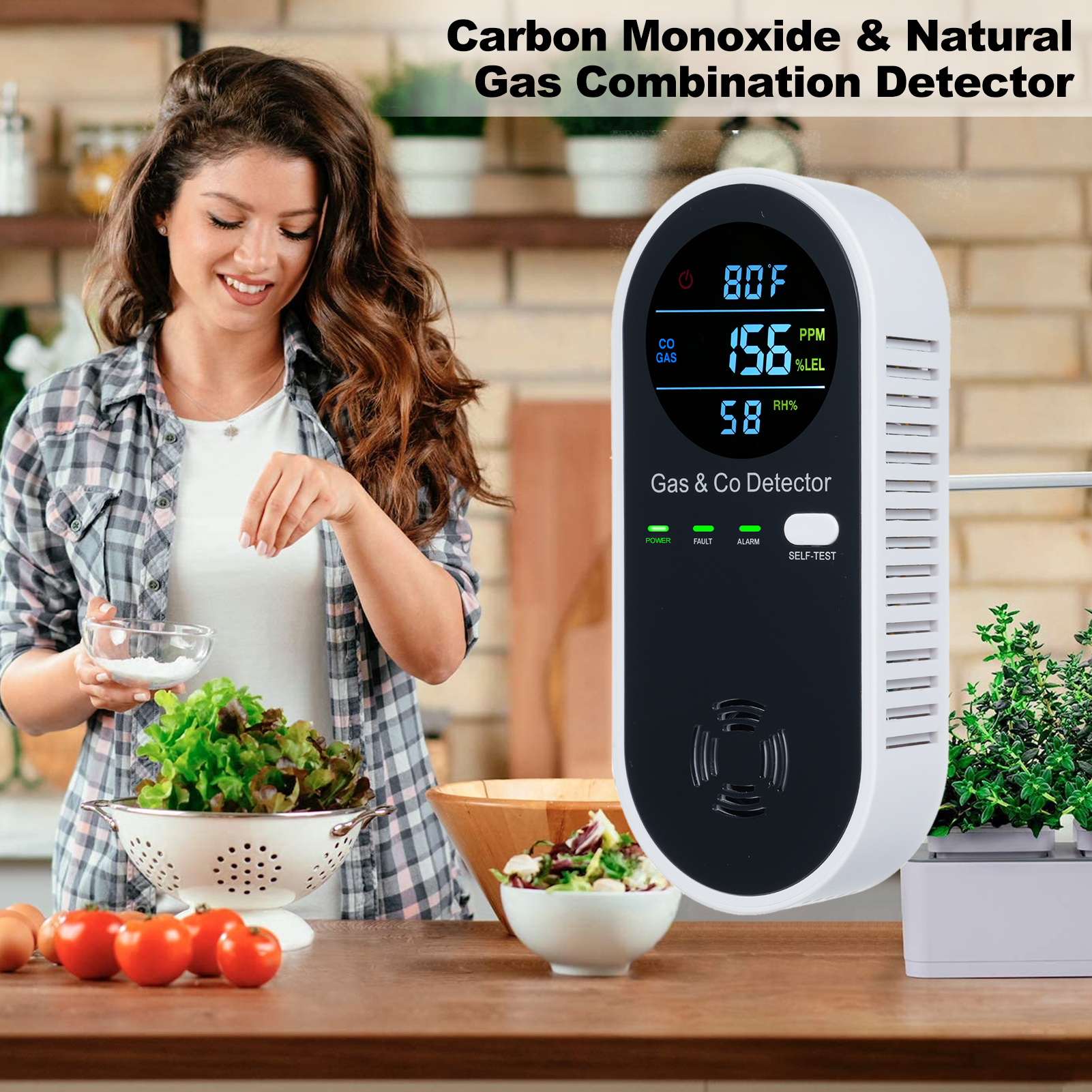 4 in 1 CO Monitor Alarm with L - Co Detector Plug recensie en prijs
