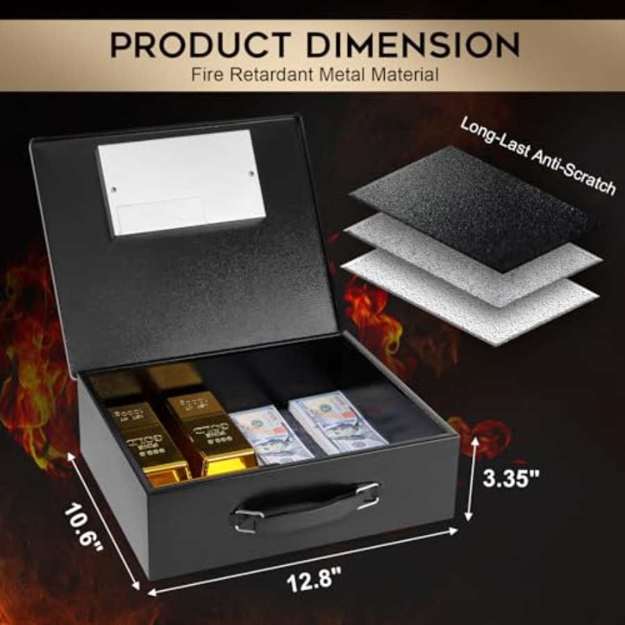 Portable Metal Safe Box with D - Fire Safe Document recensie en prijs
