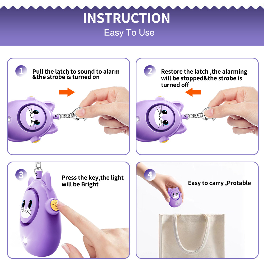 H8 2024 New Cute Cat Personal  - Personal Alarm Keychain recensie en prijs