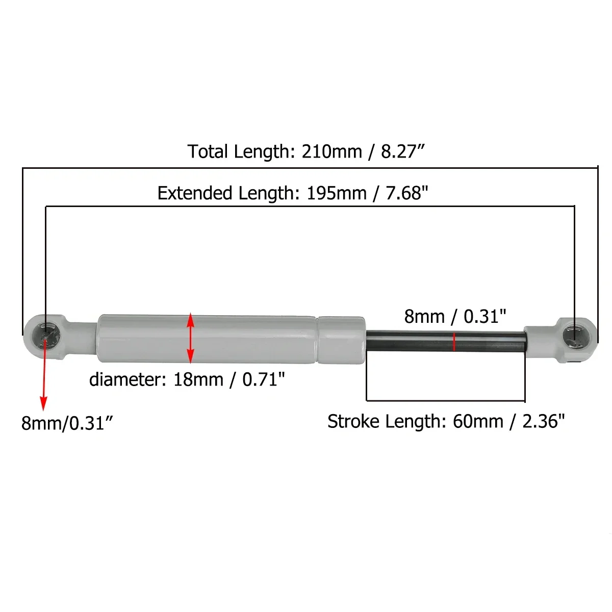 200-380N 195mm 8mm for RV Bed  - Window Lock Bar recensie en prijs